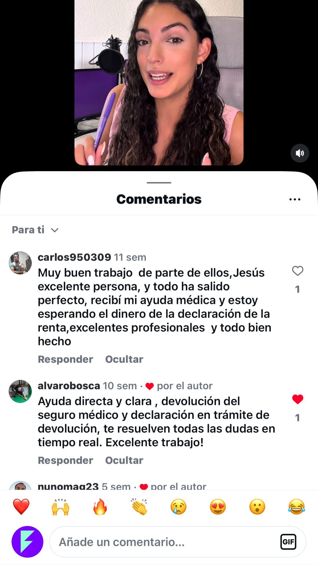 Captura real de reseña de un cliente de Firlitum en Instagram