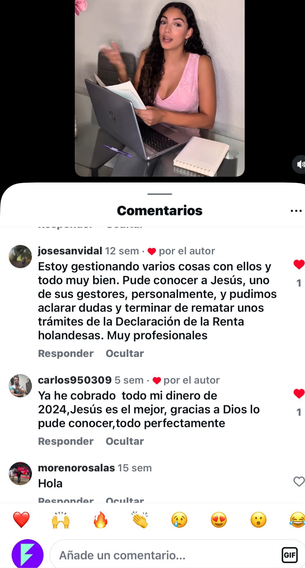 Captura real de reseña de un cliente de Firlitum en Instagram